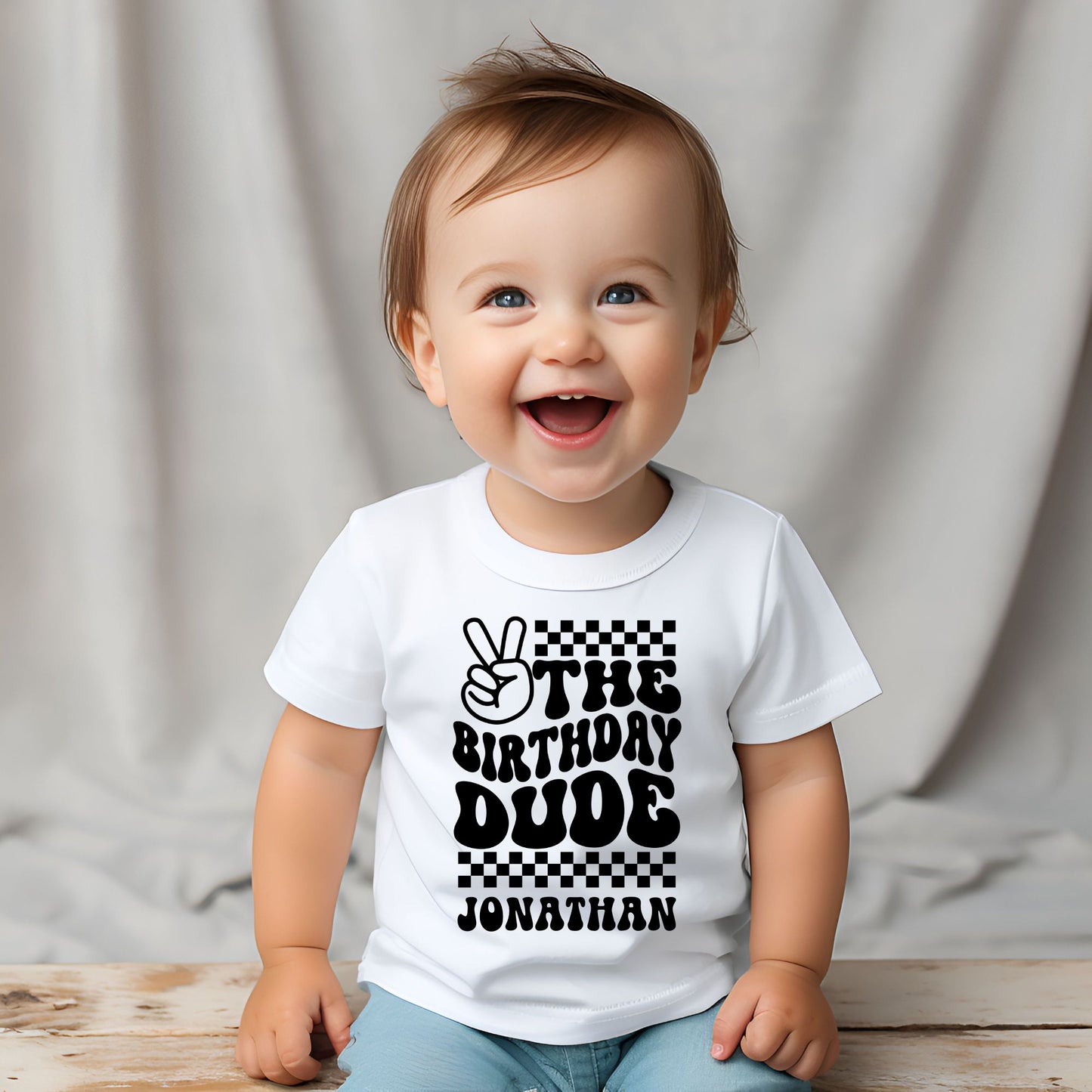 Personalized "The Birthday Dude" Baby Romper / Baby Tees