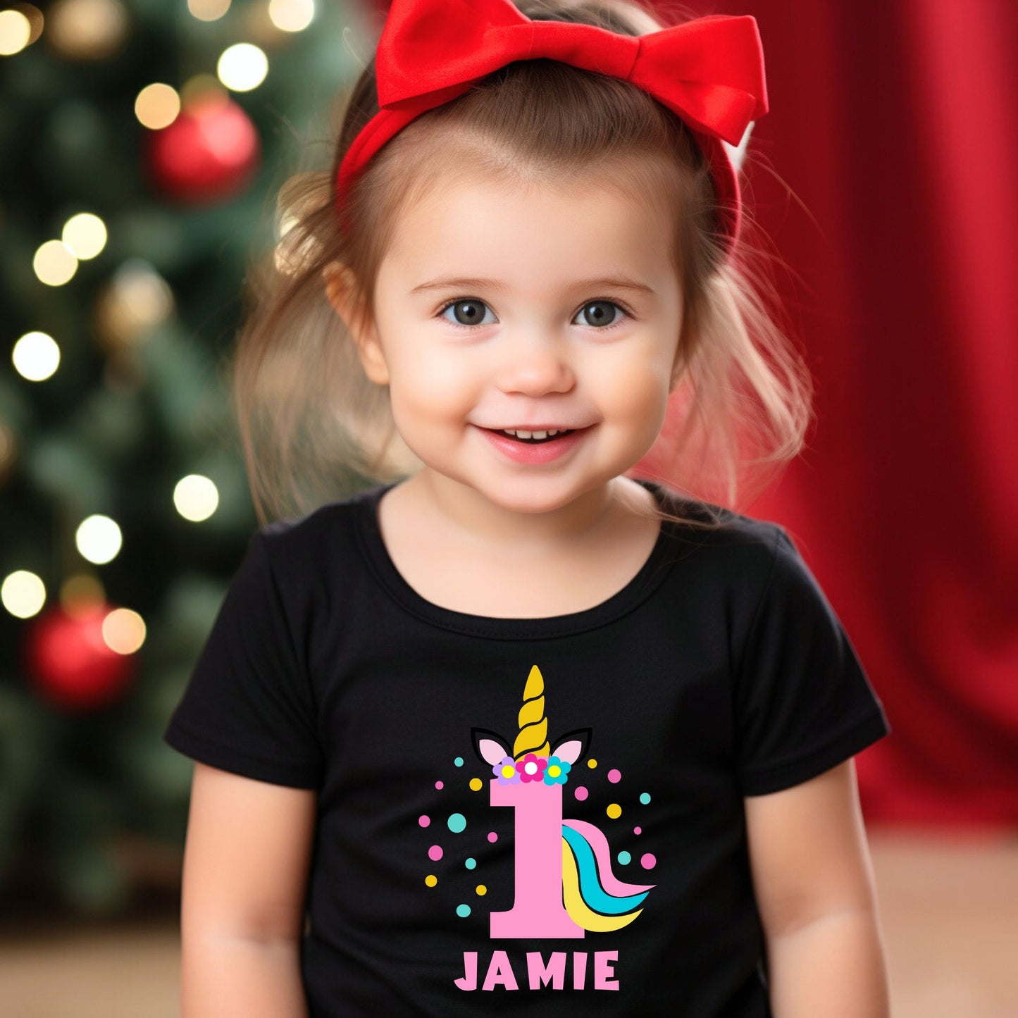 Personalized Unicorn "1" Birthday Romper / T-Shirt