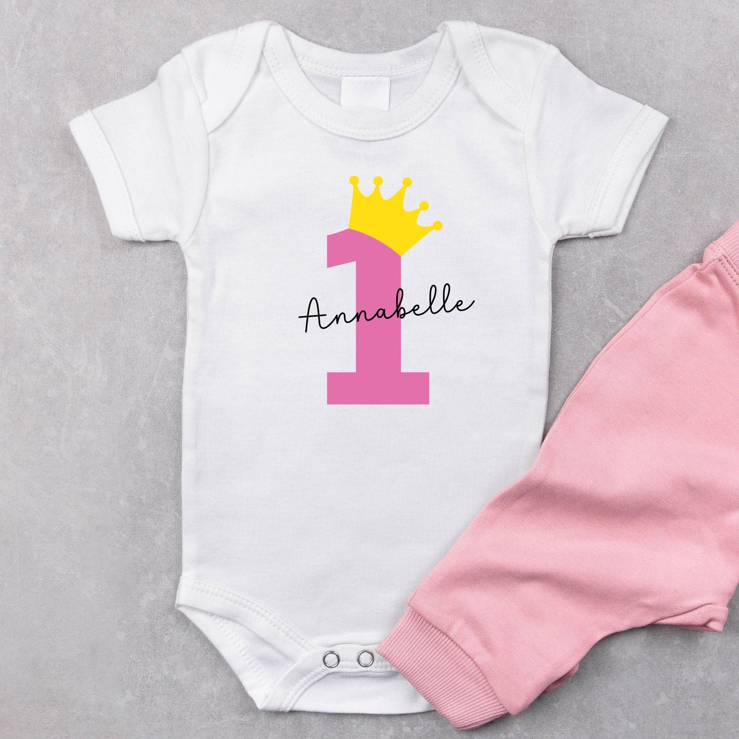 Personalized "1 Year Wonder" Birthday Baby Romper