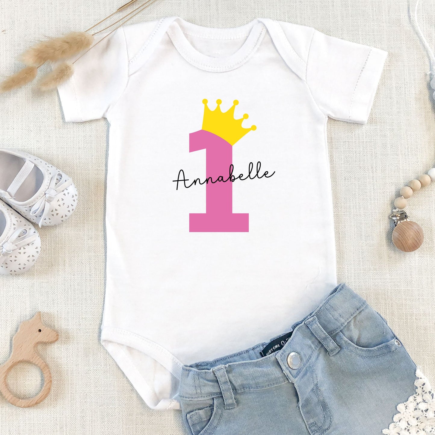 Personalized "1 Year Wonder" Birthday Baby Romper