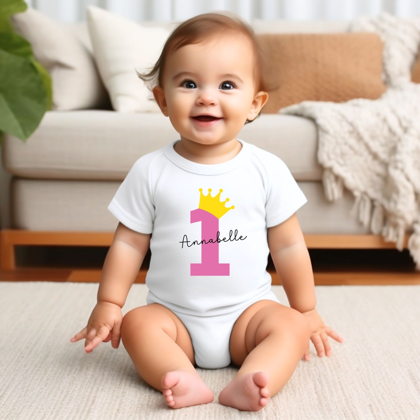 Personalized "1 Year Wonder" Birthday Baby Romper
