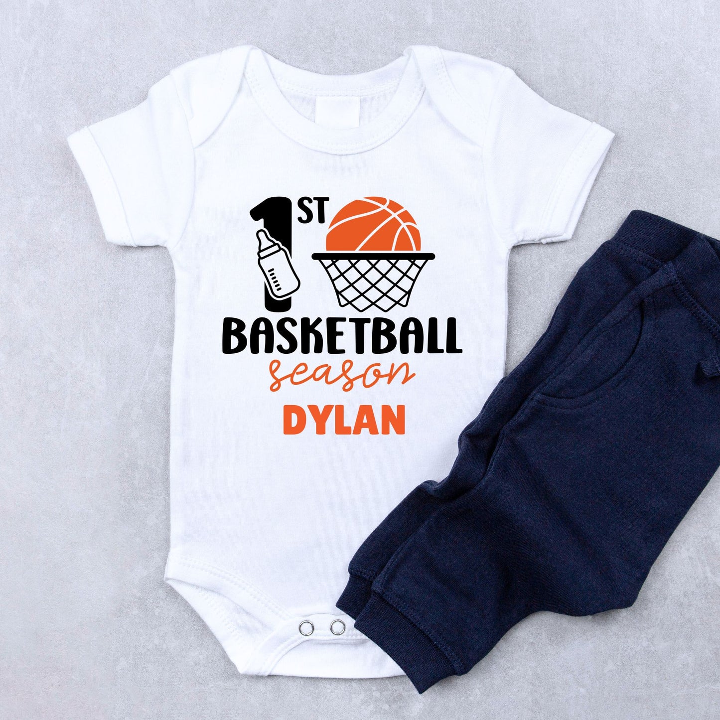 Personalized "1st Basketball Season" Baby Romper