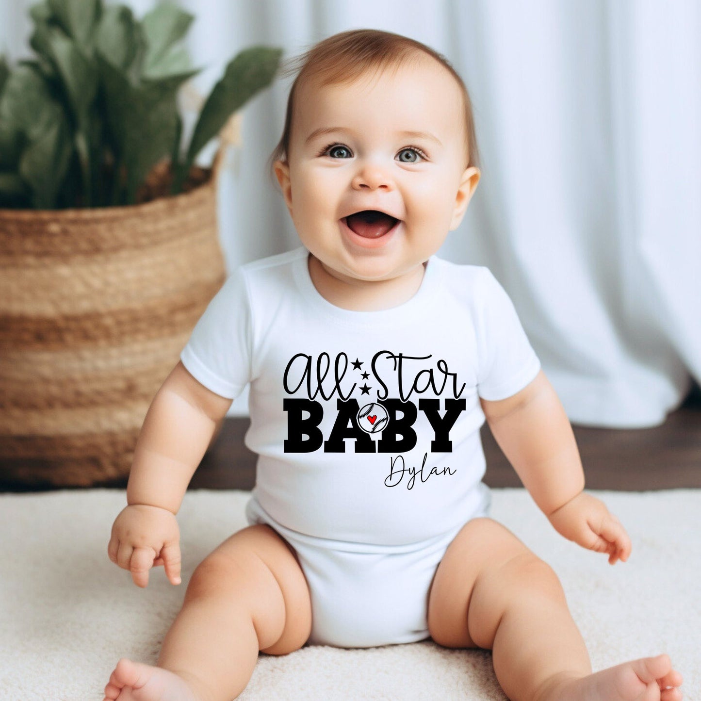Personalized "All Star Baby" Sports Romper