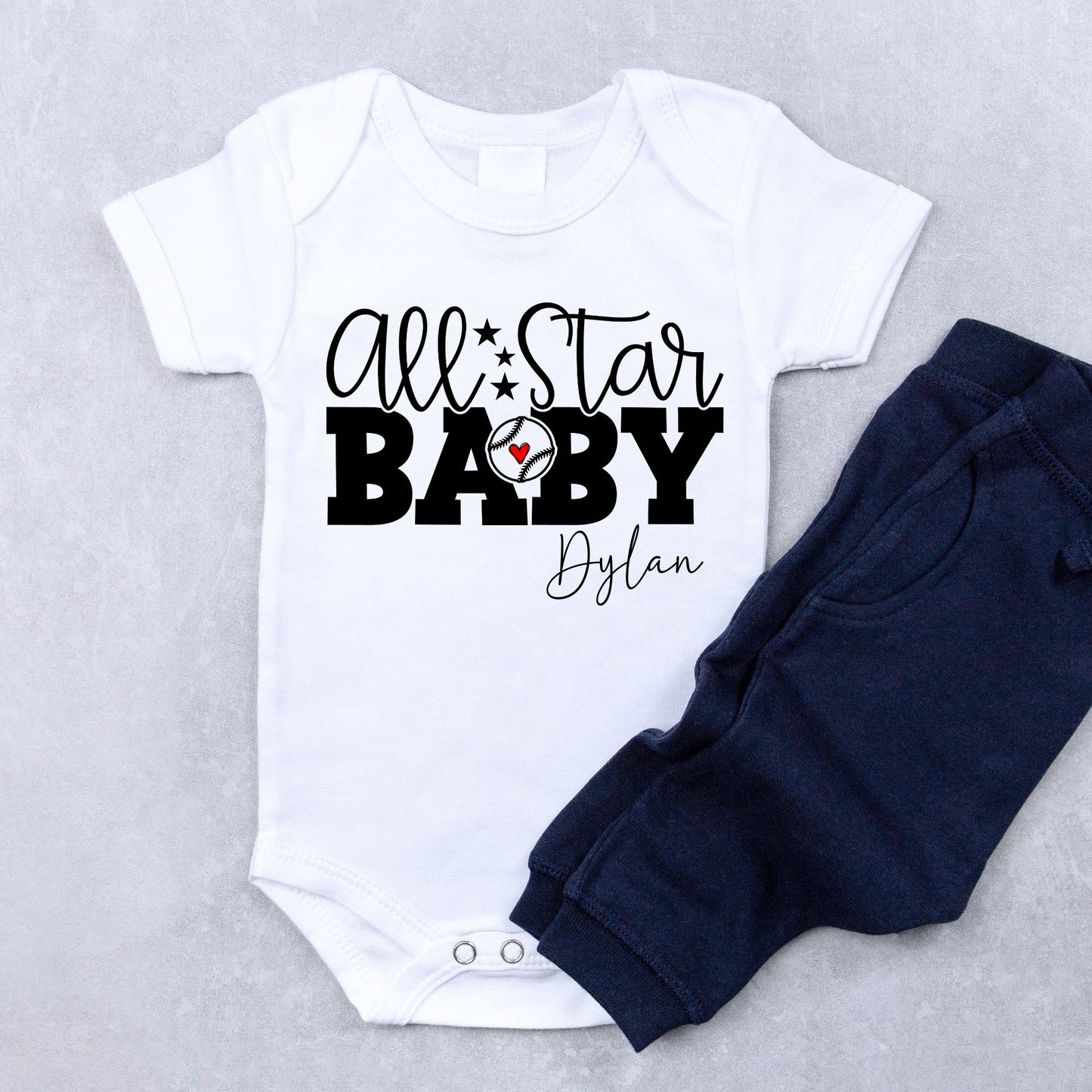 Personalized "All Star Baby" Sports Romper