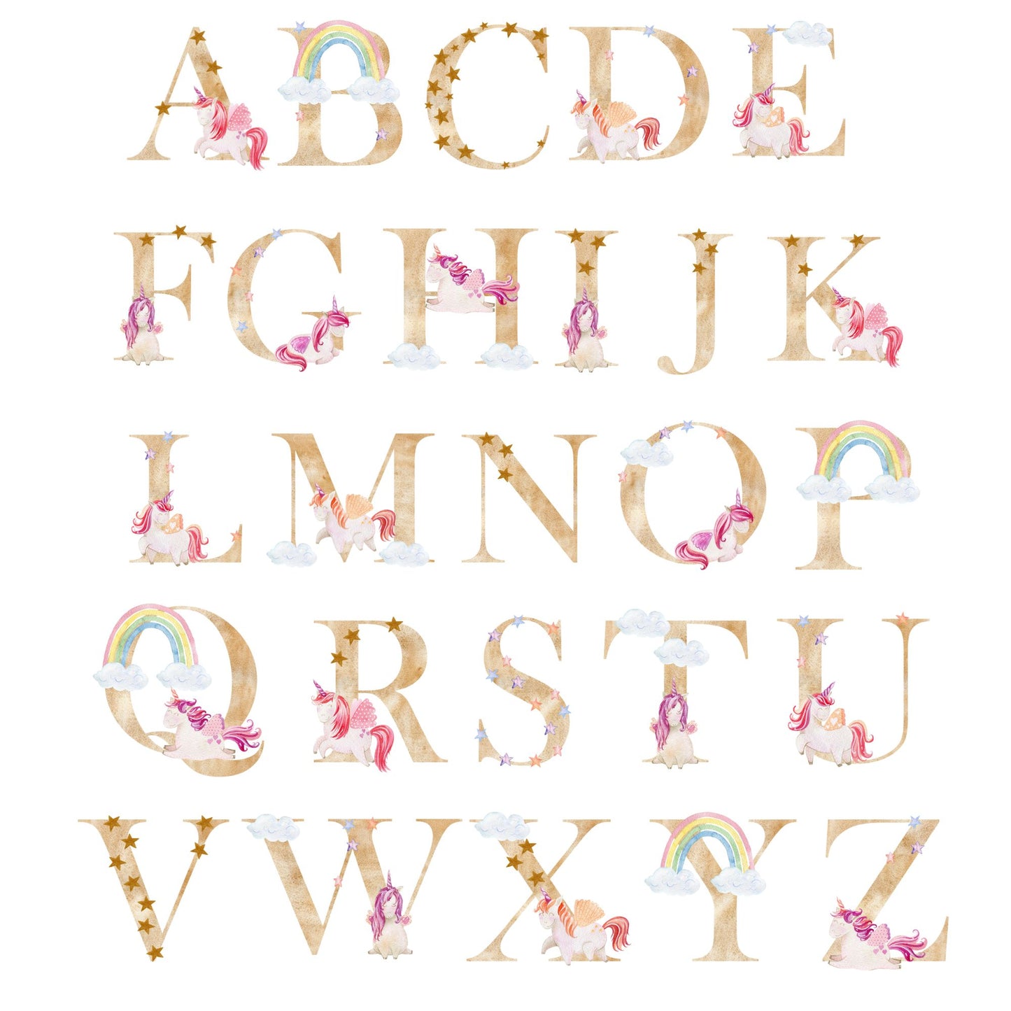 Personalized "Alphabet Delight" Unicorn Onesie Baby Romper