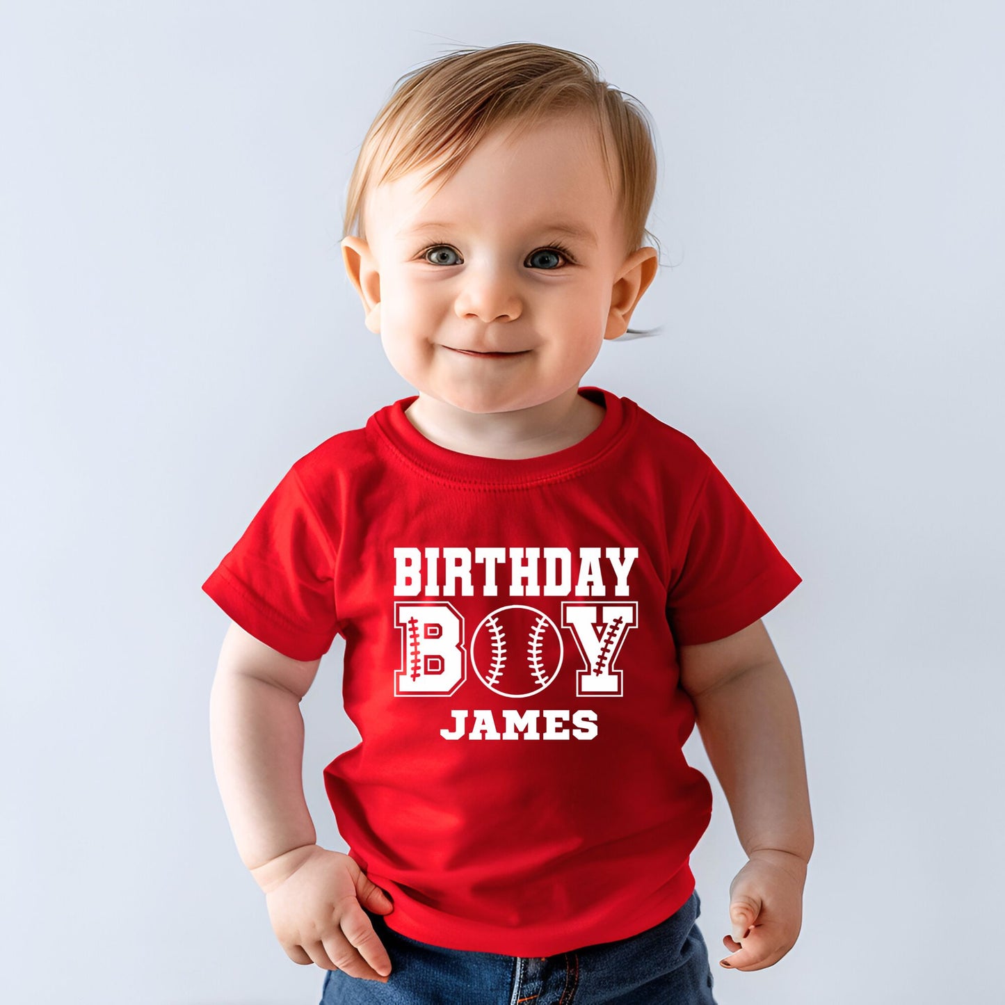 Personalized "Birthday Boy" Baseball Baby Romper / Baby Tees