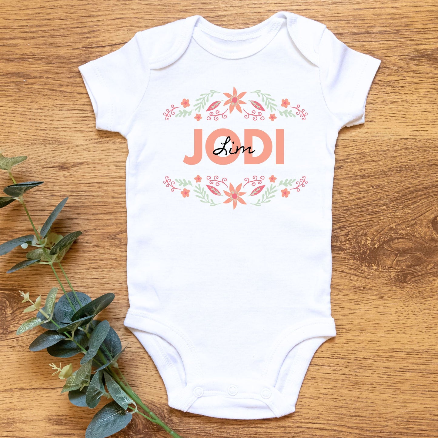 Personalized "Blossom Joy" Baby Romper / Baby Tees