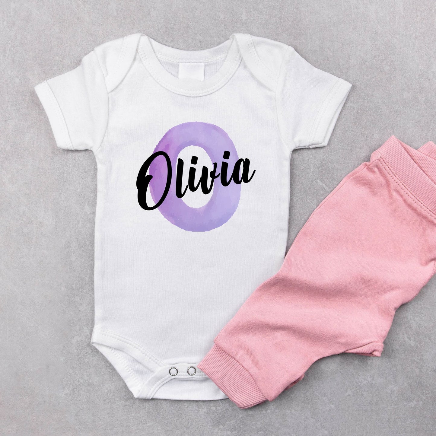 Personalized "Colorful Alphabet" Baby Romper / Baby Tees