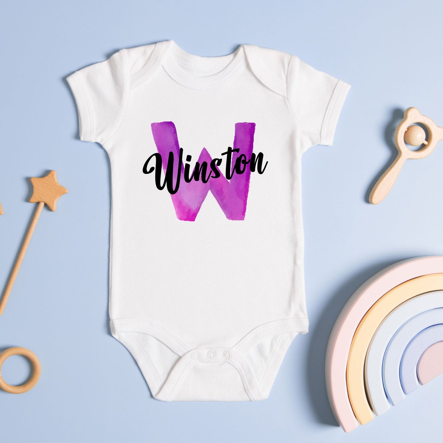 Personalized "Colorful Alphabet" Baby Romper / Baby Tees