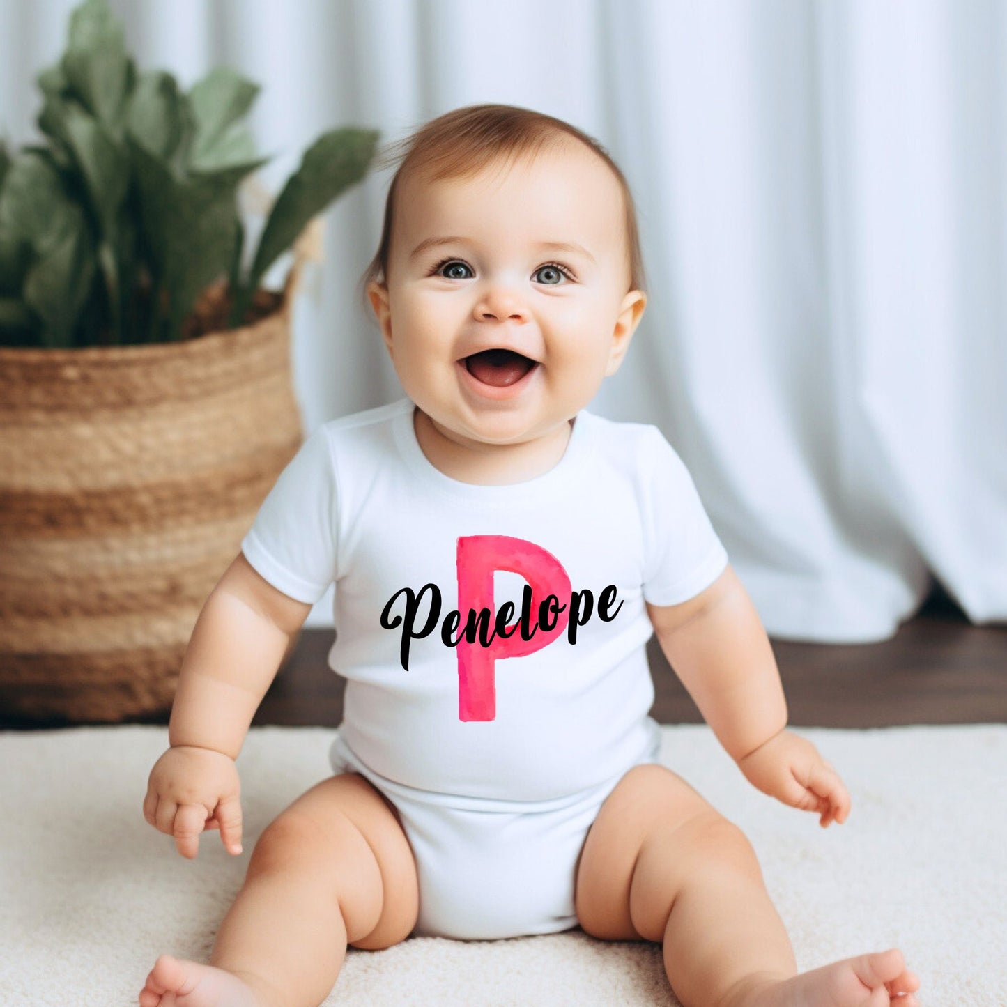 Personalized "Colorful Alphabet" Baby Romper / Baby Tees