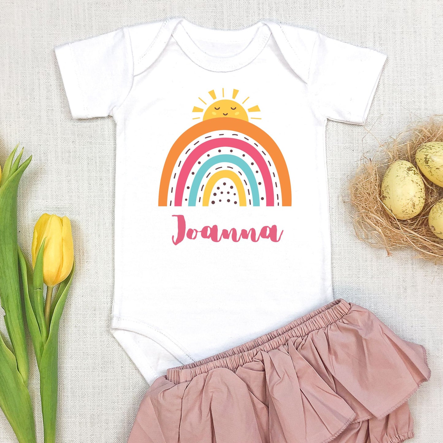 Personalized "Dreamy Rainbow" Baby Romper