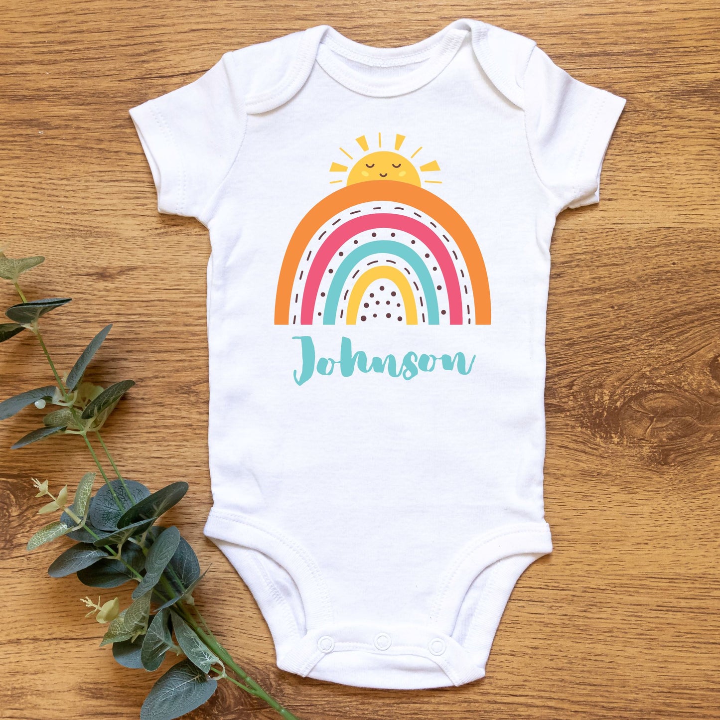 Personalized "Dreamy Rainbow" Baby Romper