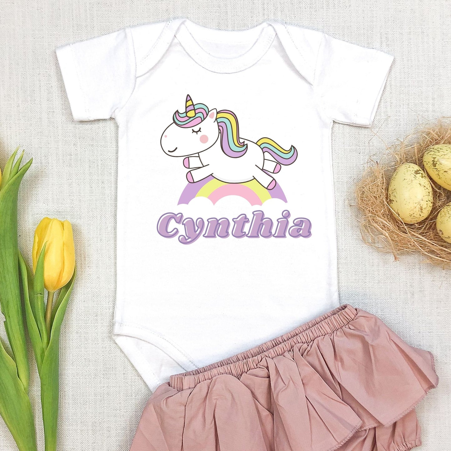 Personalized "Enchanted Unicorn" Baby Romper