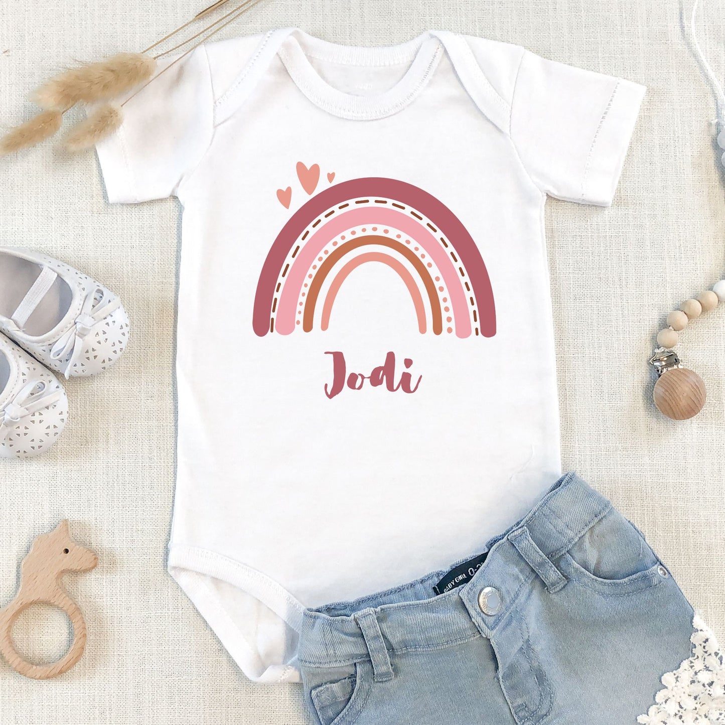 Personalized "Fairy-Tale" Rainbow Baby Romper