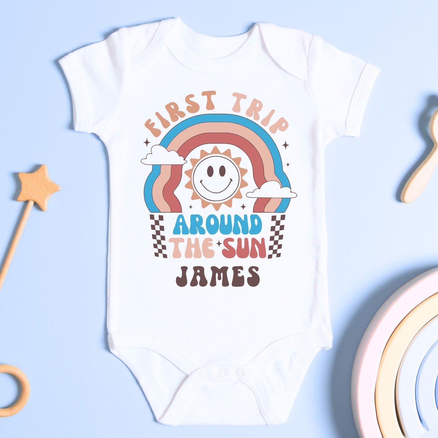 Personalized "First Trip Around The Sun" (B) - Baby Romper