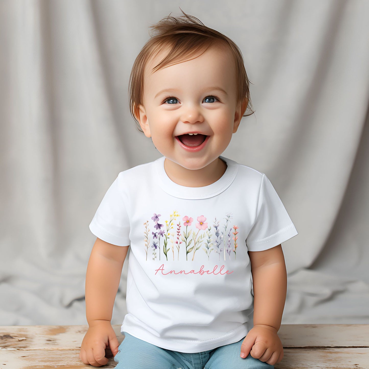 Personalized "Floral Bloom" Baby Romper / Baby Tees