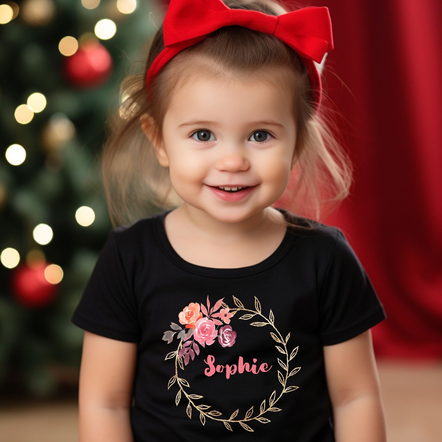Personalized "Floral Delight" Baby Romper / Baby Tees