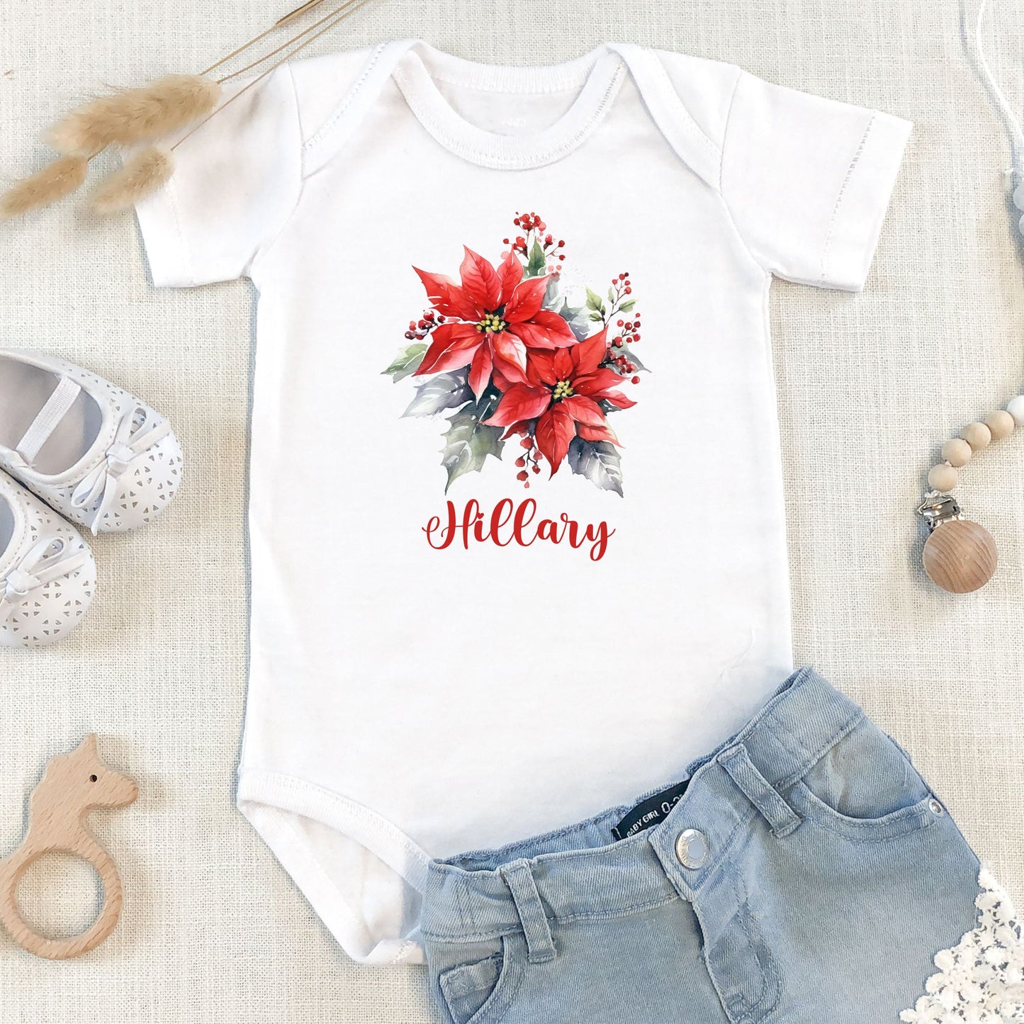 Personalized "Floral Elegance" Baby Romper / Baby Tees