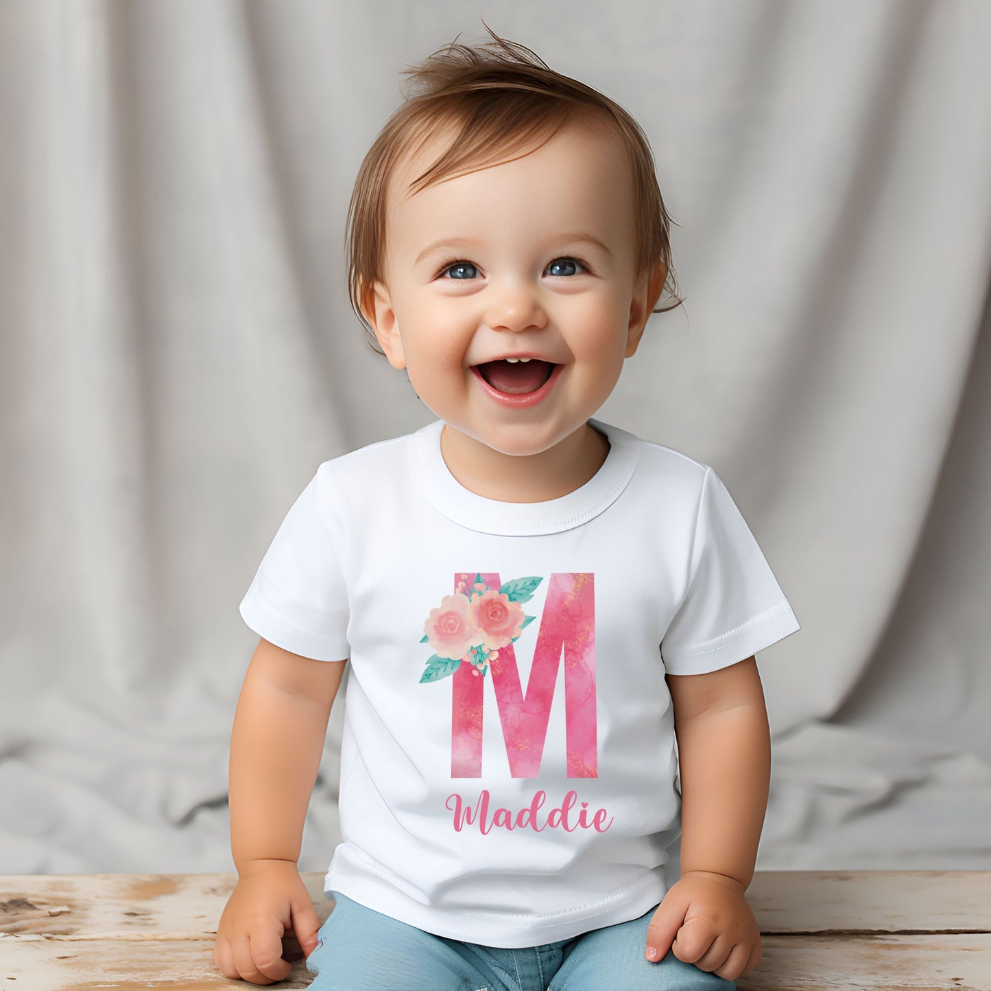 Personalized "Floral Fantasy" Baby Romper / Baby Tees