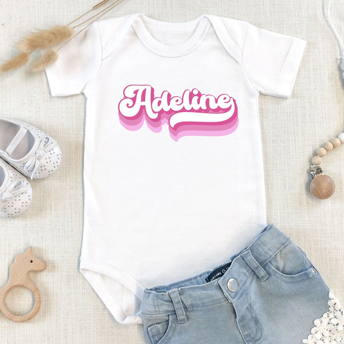 Personalized "Glow Name" Baby Romper / Baby Tees