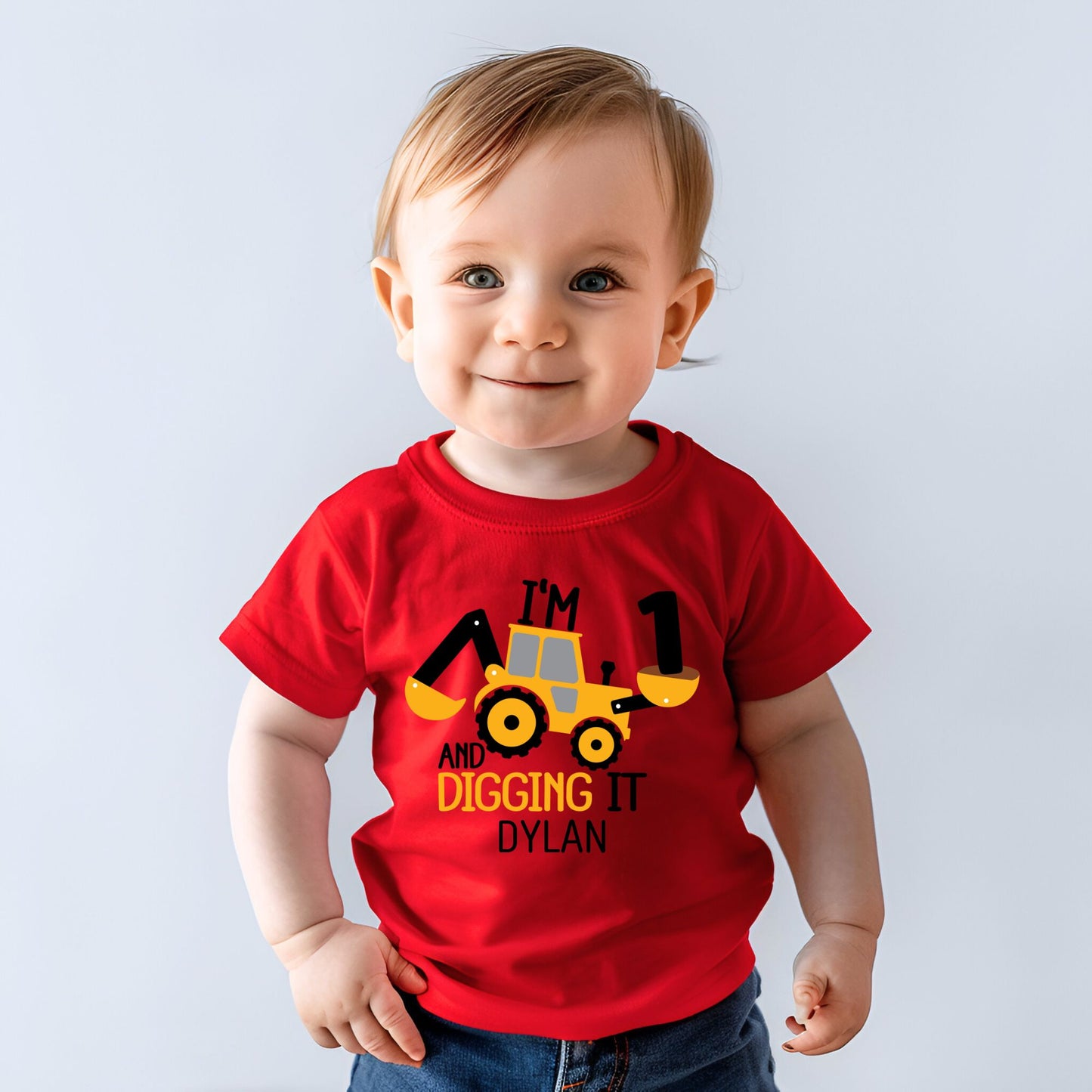 Personalized "I'm 1 And Digging It" Baby Romper / T-Shirt