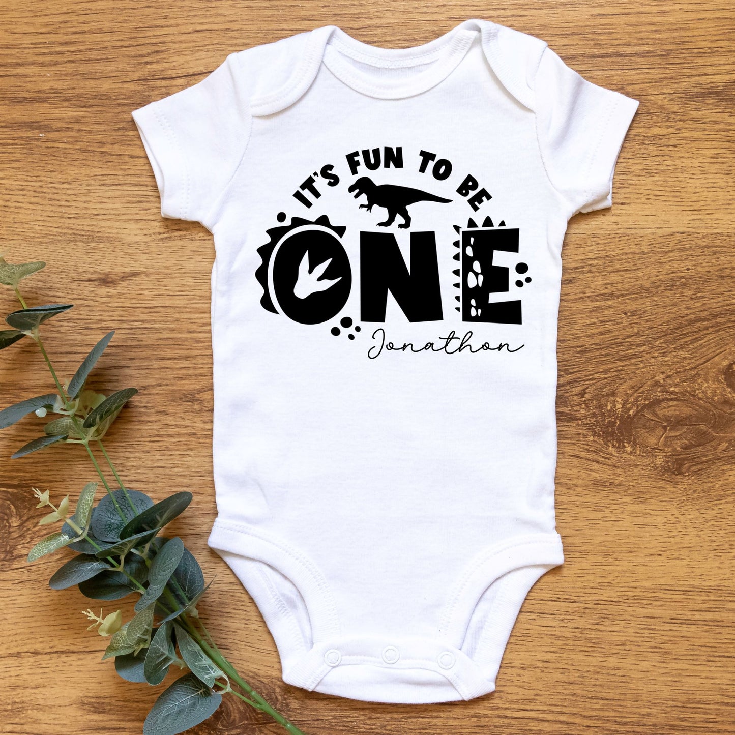 Personalized "It's Fun To Be One" Birthday Baby Romper / Baby Tees