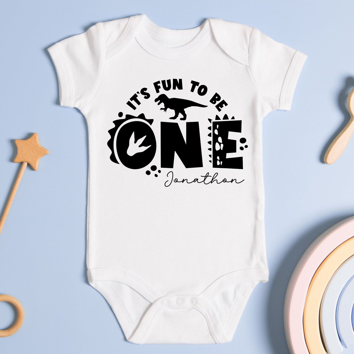 Personalized "It's Fun To Be One" Birthday Baby Romper / Baby Tees