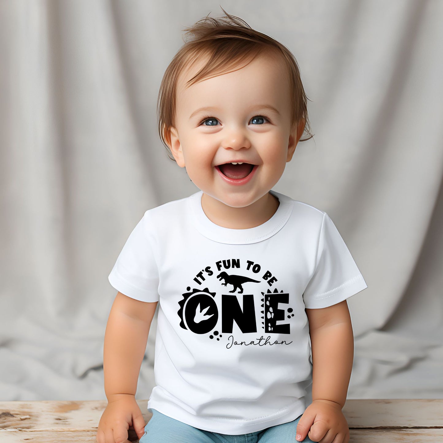 Personalized "It's Fun To Be One" Birthday Baby Romper / Baby Tees
