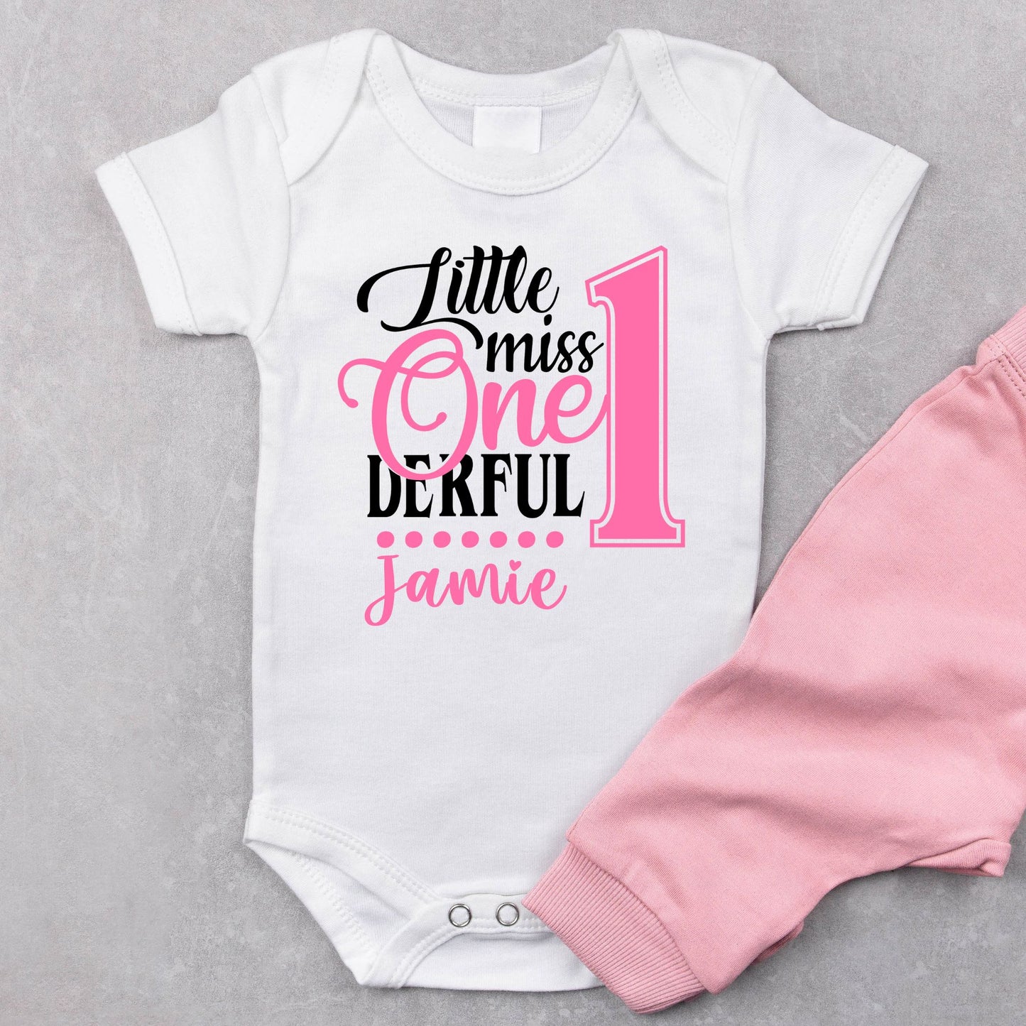 Personalized "Little Miss One Derful" Baby Romper