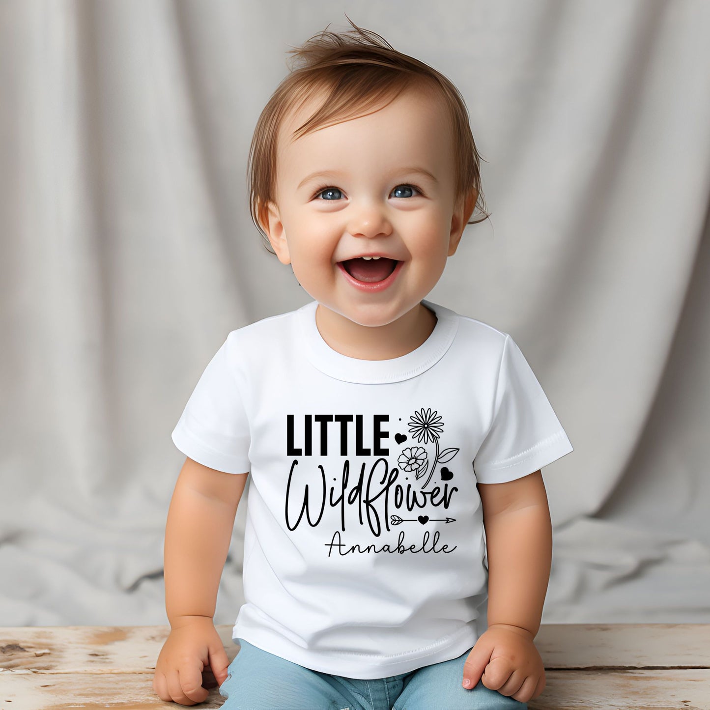 Personalized "Little Wild Flower" Baby Romper