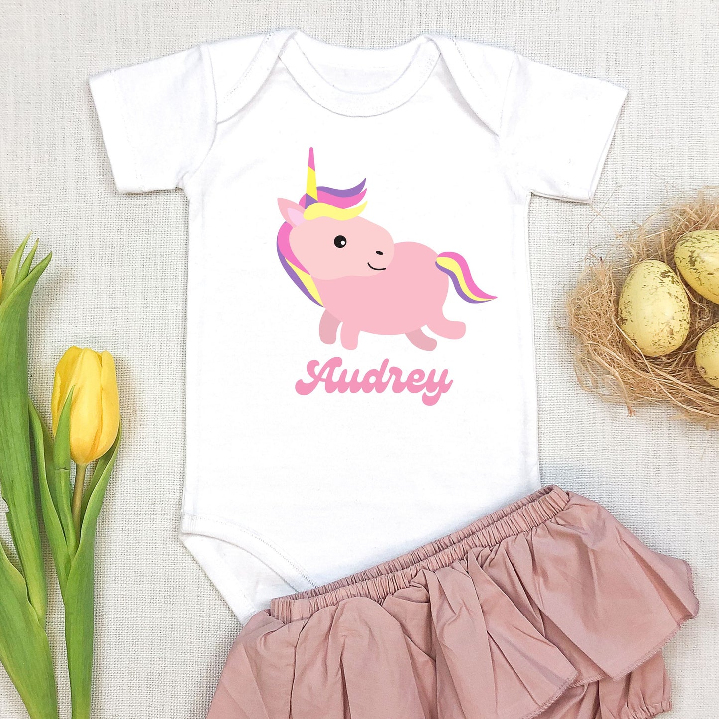 Personalized "Magical Moments" Unicorn Onesie Baby Romper