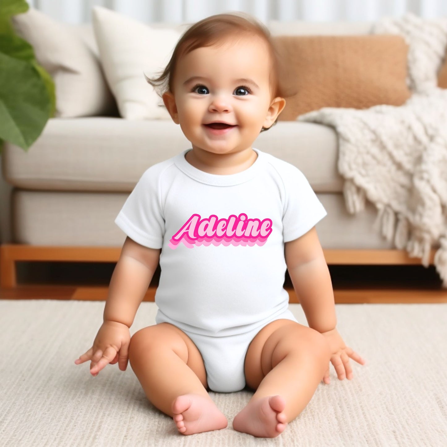 Personalized "Name Burst" Baby Romper / Baby Tees