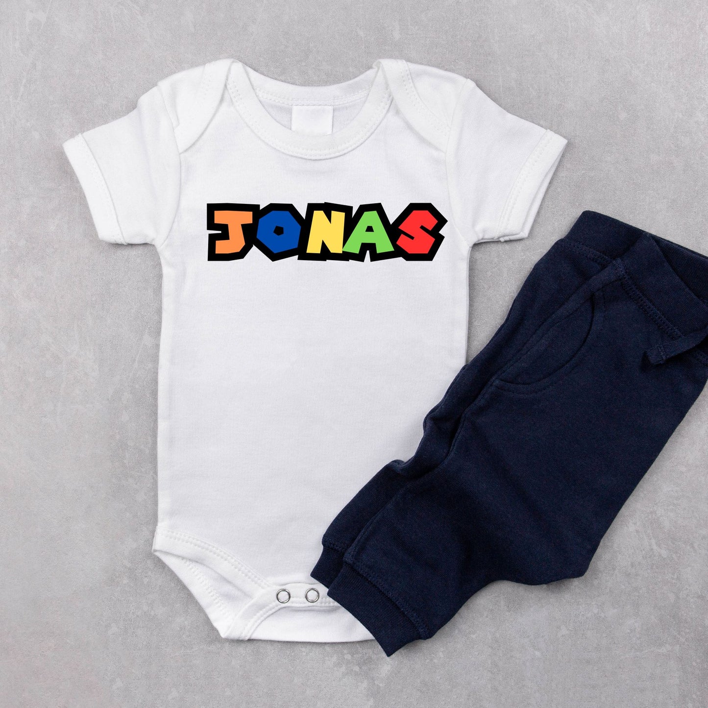 Personalized Mario Name Baby Romper / Baby Tees