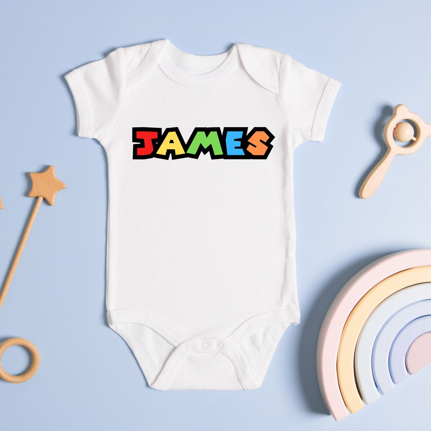 Personalized Mario Name Baby Romper / Baby Tees