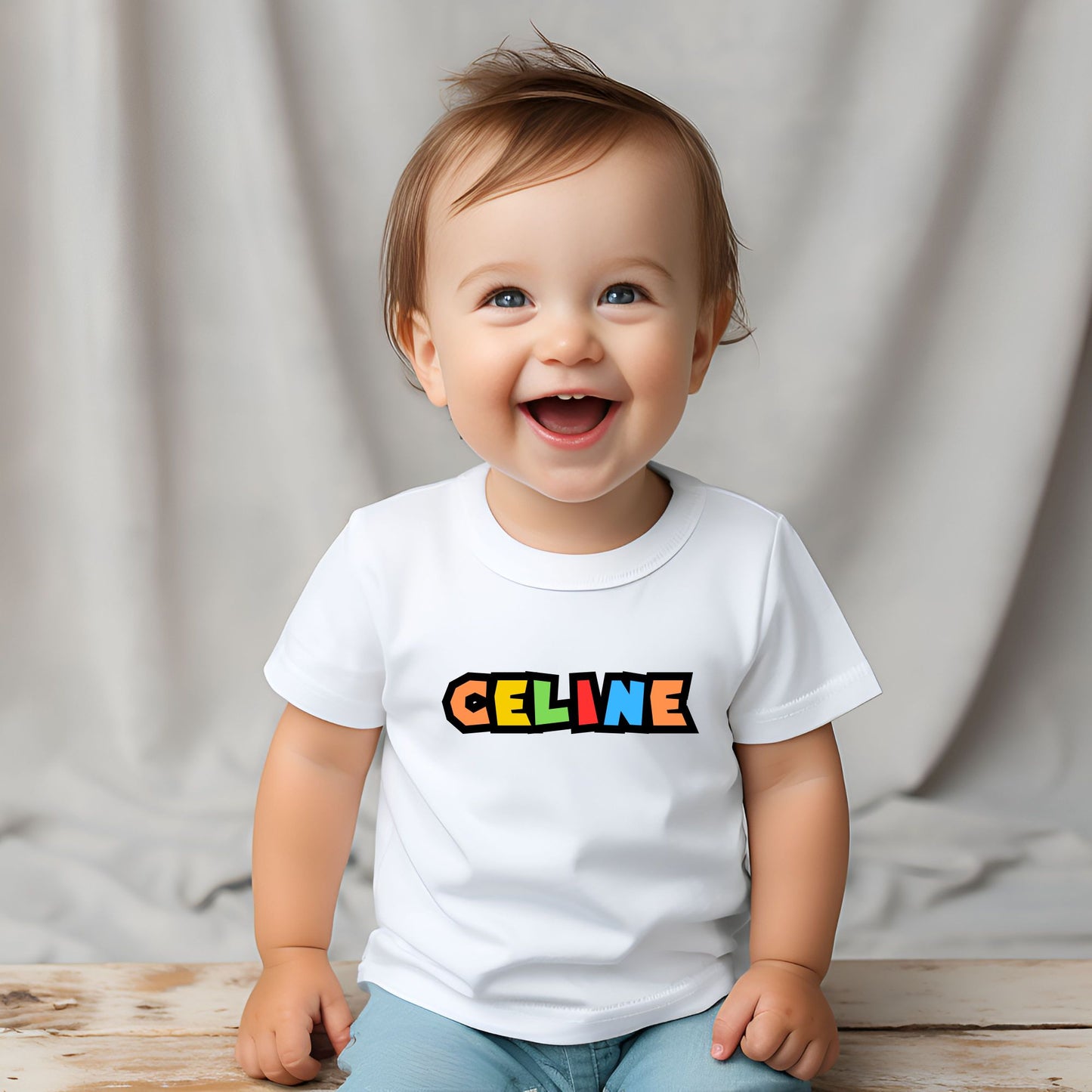 Personalized Mario Name Baby Romper / Baby Tees