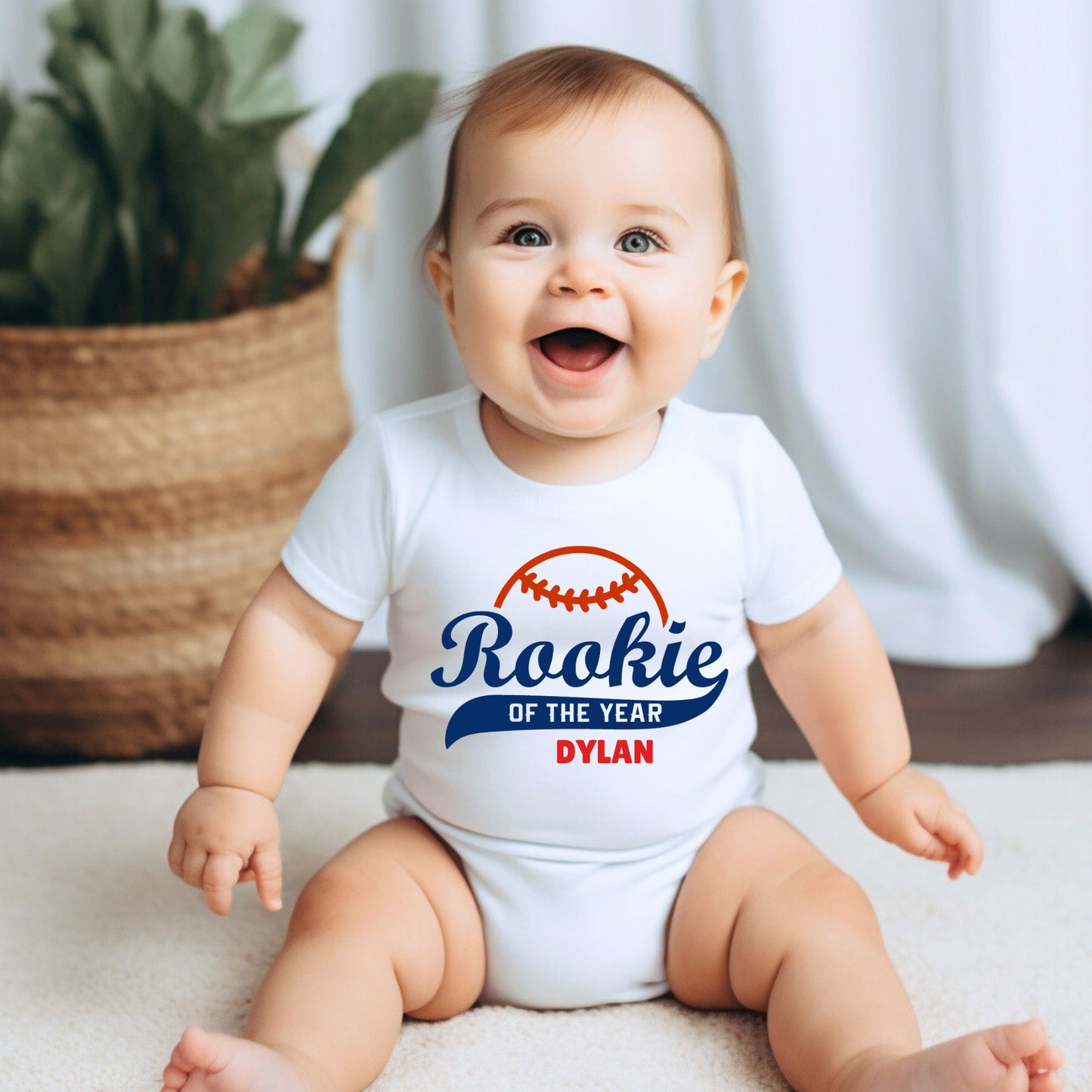 Personalized "Rookie Of The Year" Baby Romper