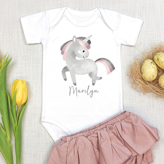 Personalized "Unicorn Fantasy" Unicorn Onesie Baby Romper