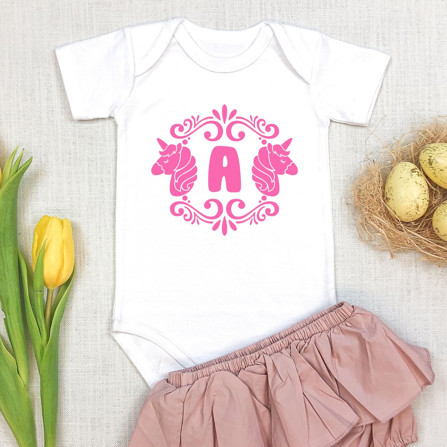 Personalized "Unicorn Joy" Baby Romper / Baby Tees