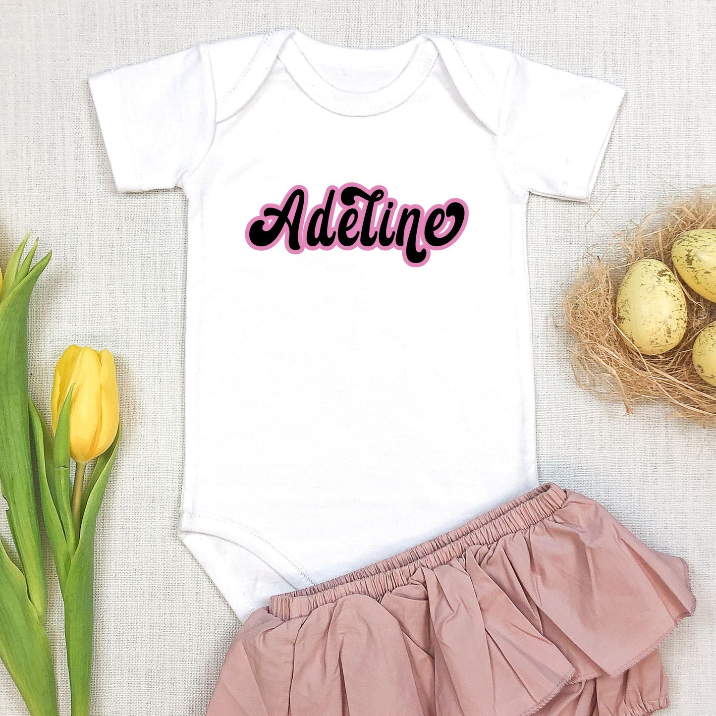 Personalized "Vivid Name" Baby Romper / Baby Tees