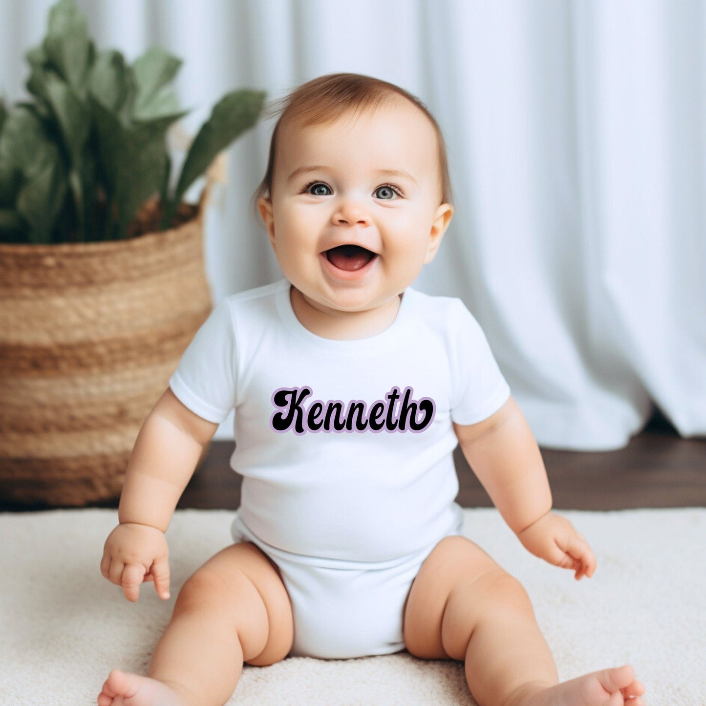 Personalized "Vivid Name" Baby Romper / Baby Tees
