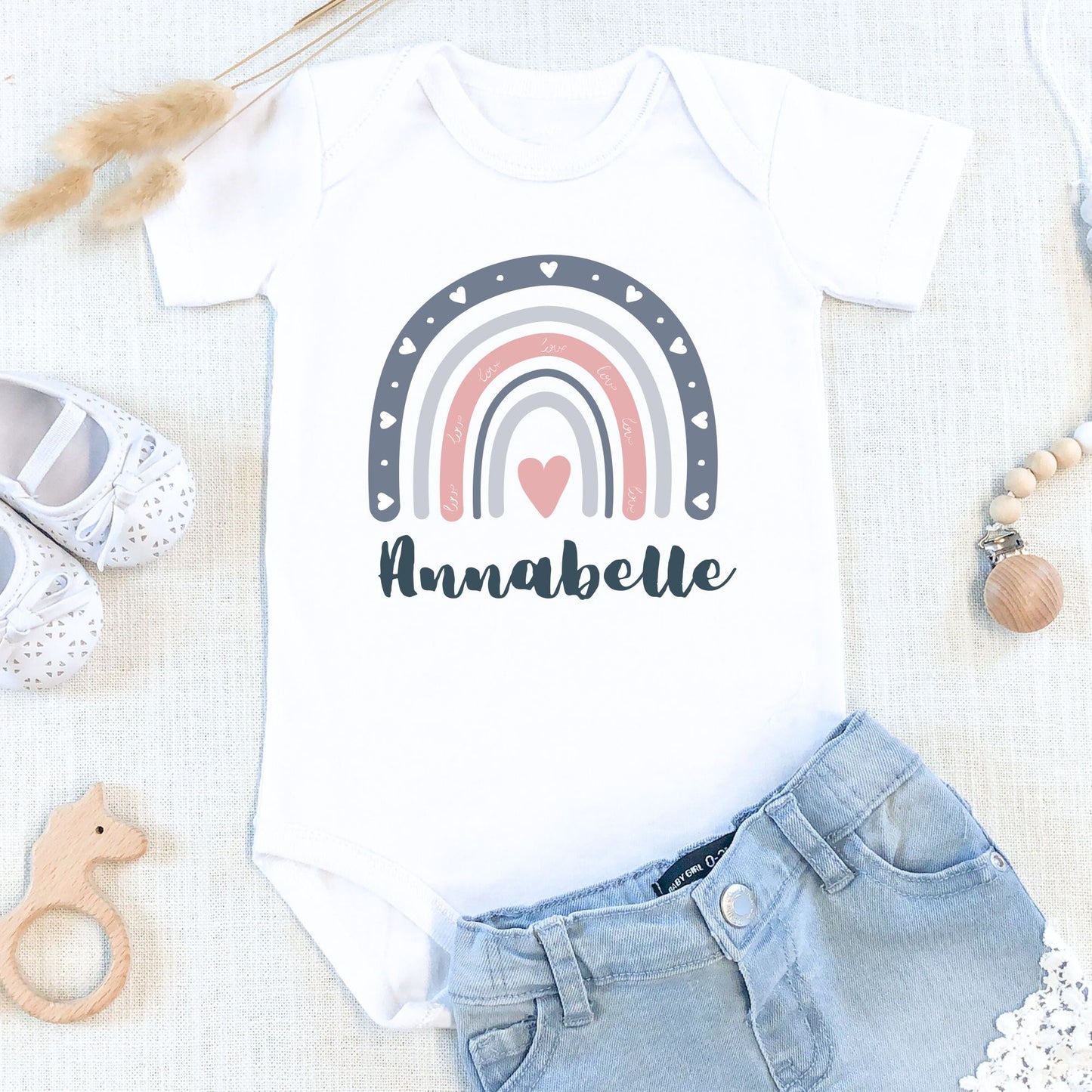 Personalized "Whimsical Rainbow" Baby Romper