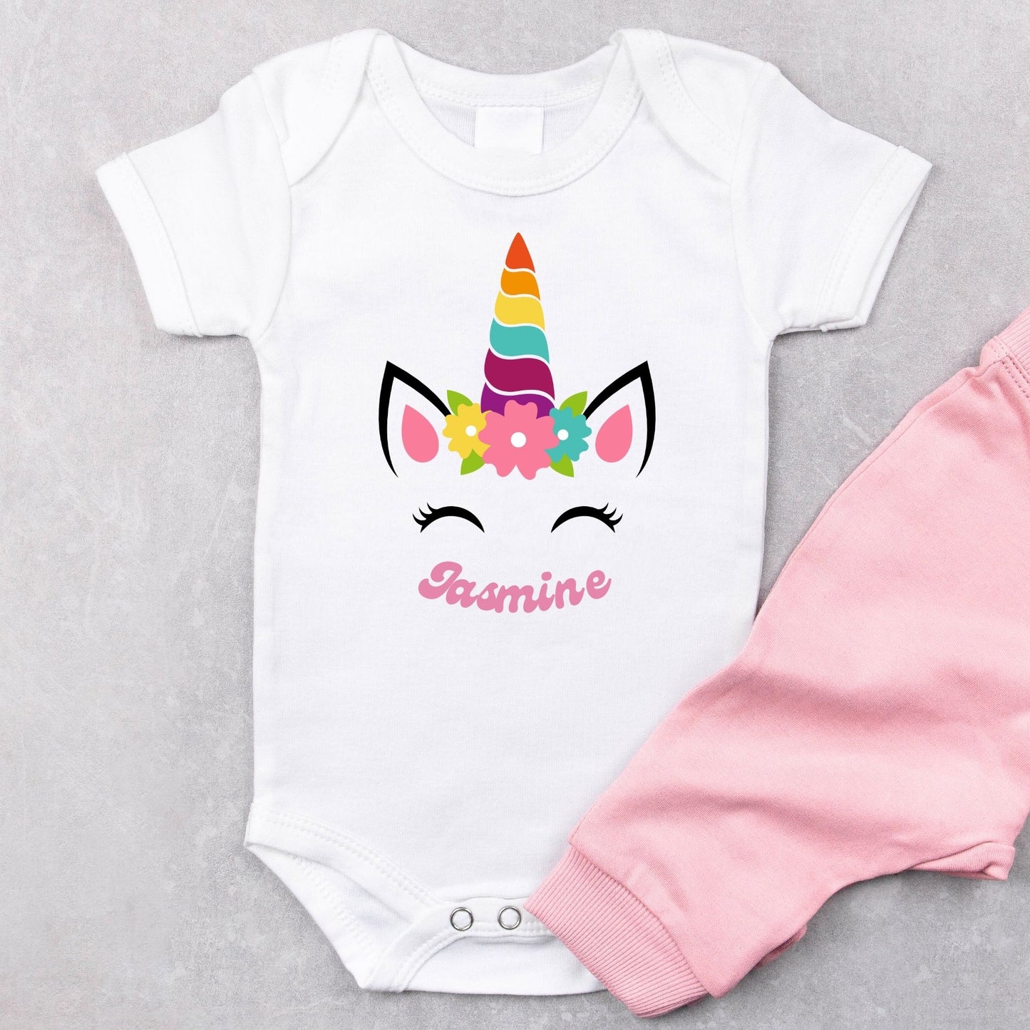 Personalized "Whimsical" Unicorn Baby Romper