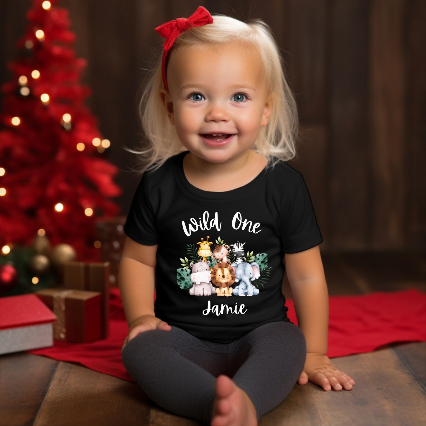 Personalized "Wild One - Safari" Birthday Baby Romper / Baby Tees