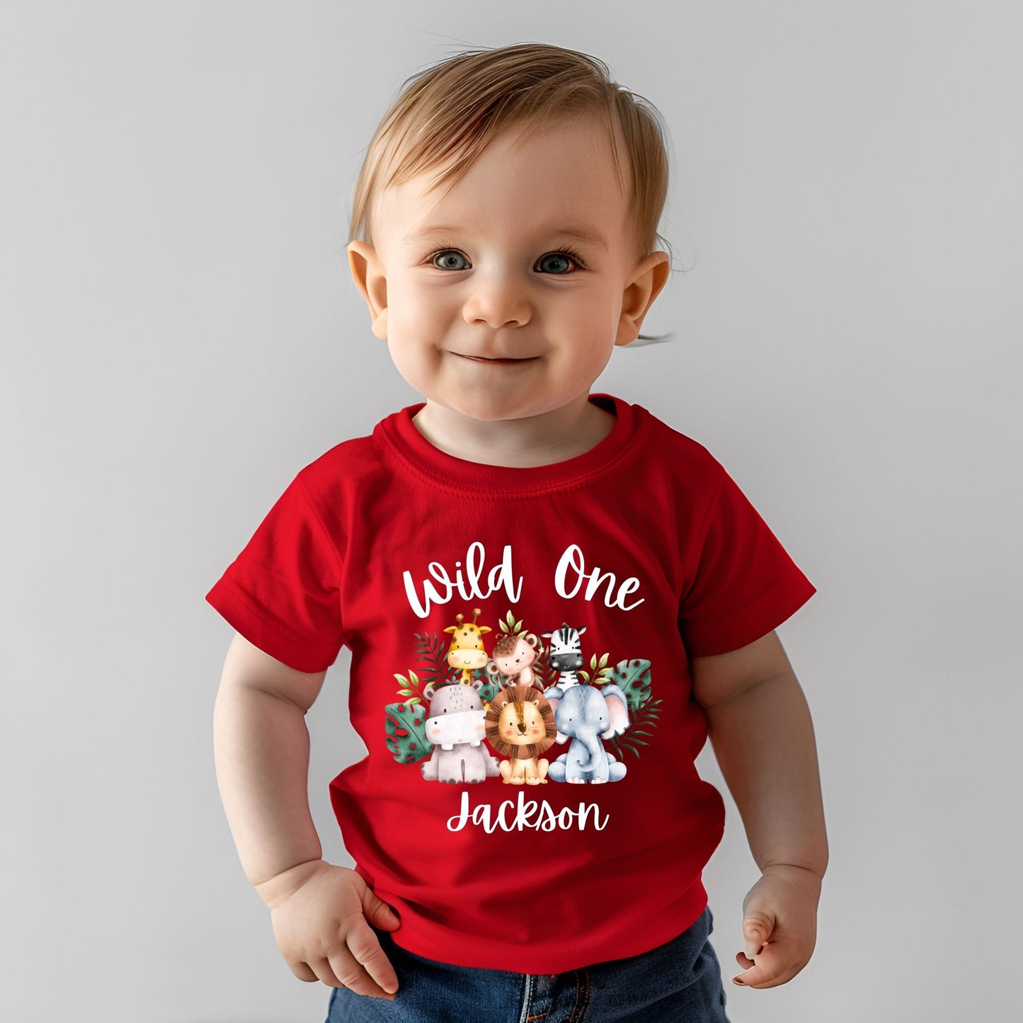 Personalized "Wild One - Safari" Birthday Baby Romper / Baby Tees