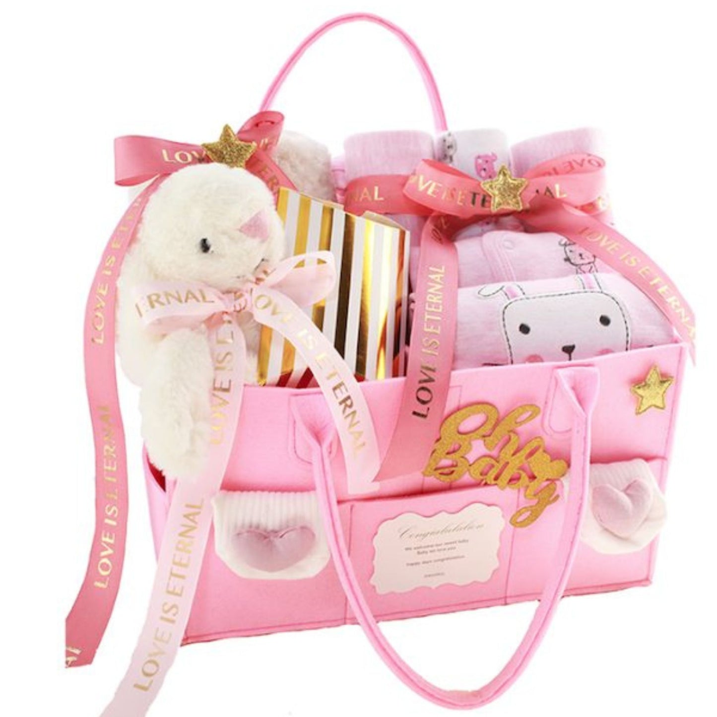 Baby Girl Bunny Rabbit Baby Gift Bag 6-9 Months