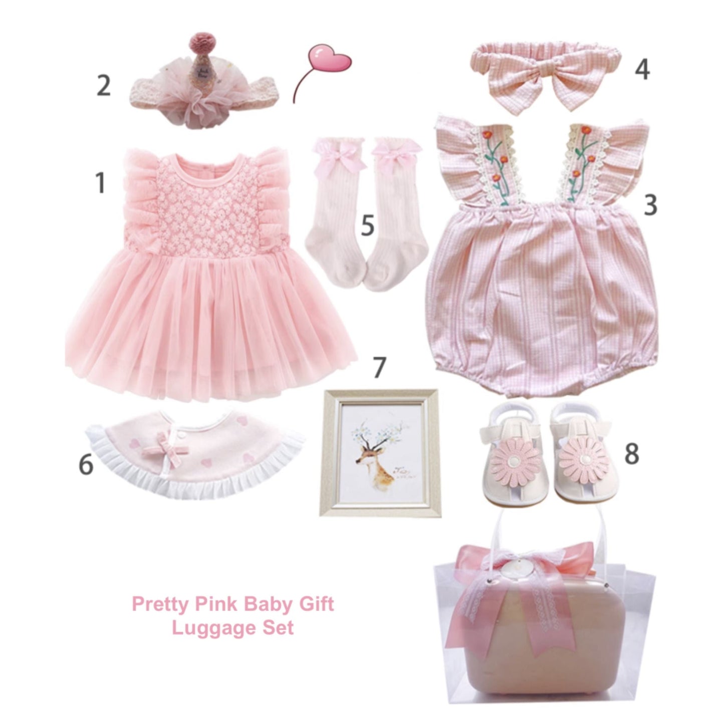 Pretty Pink Baby Girl Baby Birthday Gift Set 12-18 Months