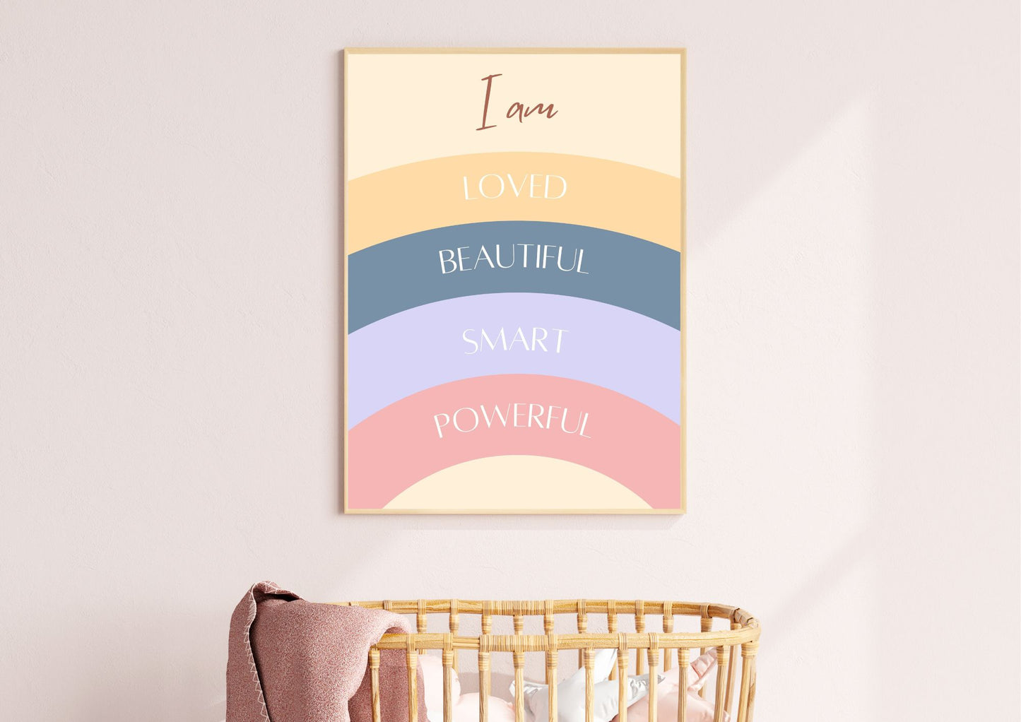 Rainbow Colours Affirmation Kids Nursery Poster