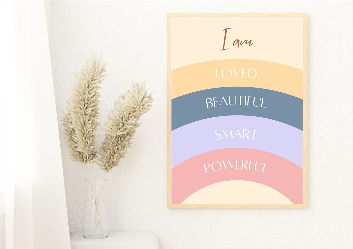 Rainbow Colours Affirmation Kids Nursery Poster