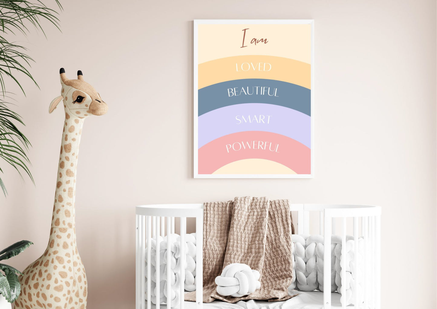 Rainbow Colours Affirmation Kids Nursery Poster