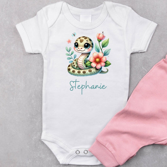 Serpent Snuggles: Personalized Baby Romper